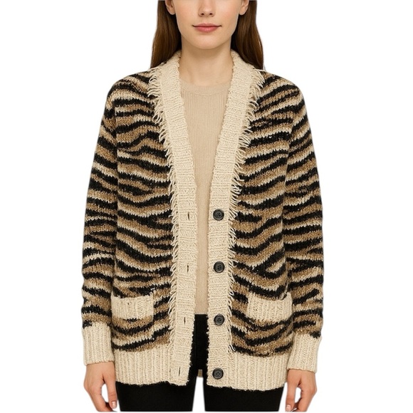 Apiece Apart loose knit distressed cardigan sweater - Picture 1 of 8